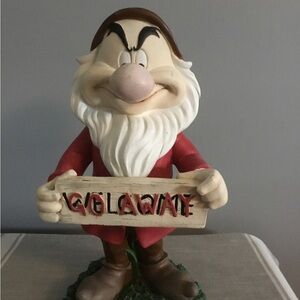 Disney Grumpy Welcome Go Away Garden Greeter Statue Funny Dwarf Vintage